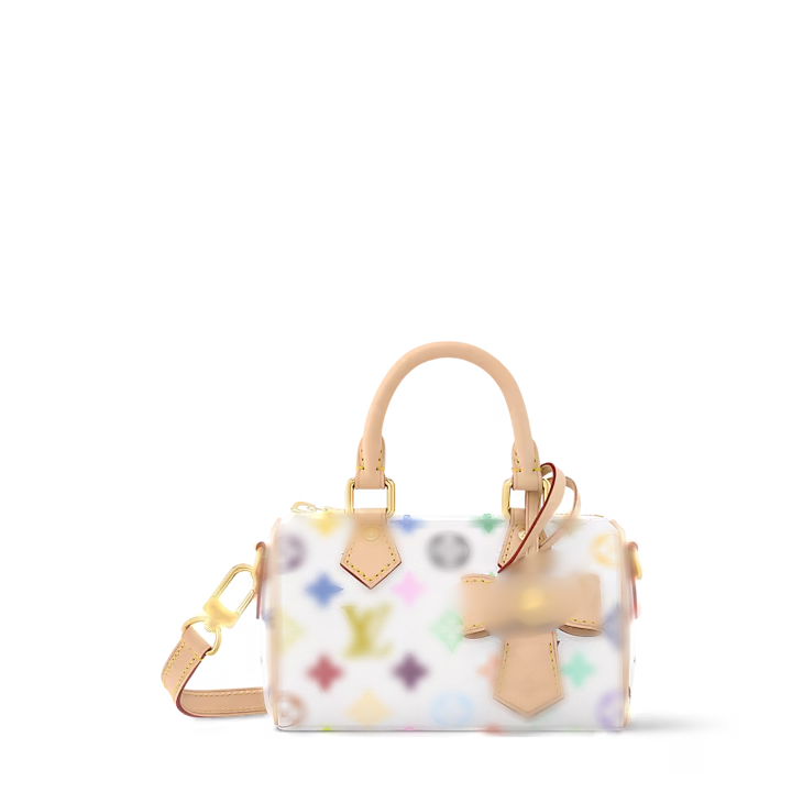 Luxury Mini Barrel Bag – White Multicolor Edition